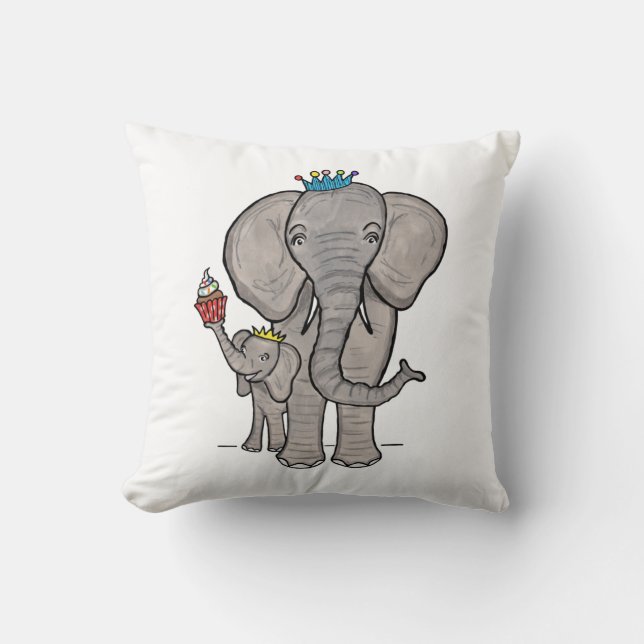 Cute Elephant and Baby Cushion (Front)