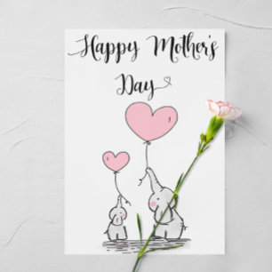 Cute Elephant and Baby Mother's Day Card