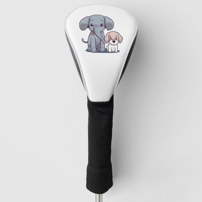 Cute Elephant and dog    Golf Head Cover (Front)