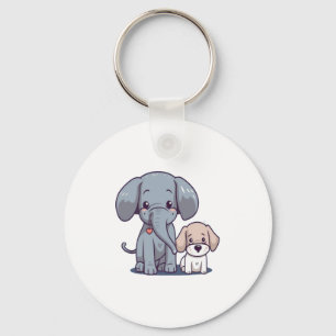 Cute Elephant and dog Key Ring