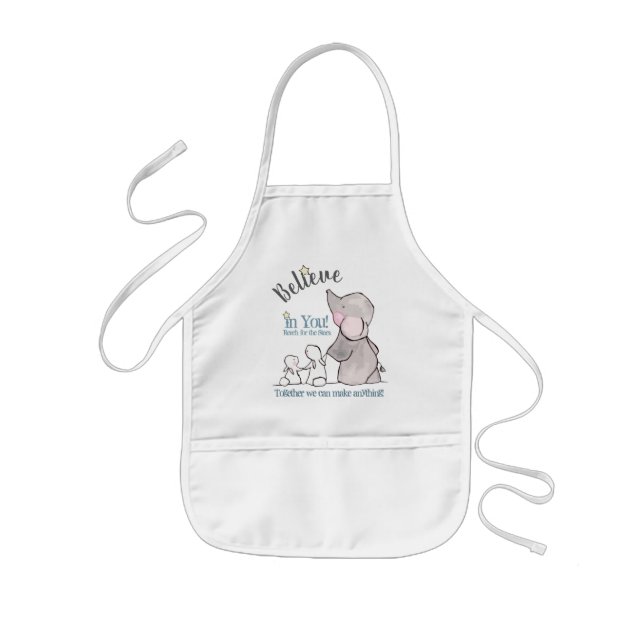 Cute Elephant Apron Believe in You! Personalised (Front)