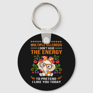 Cute Elephant Awareness Multiple Sclerosis Warrior Key Ring