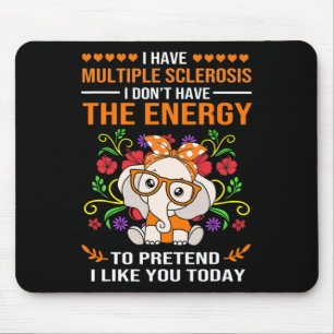 Cute Elephant Awareness Multiple Sclerosis Warrior Mouse Mat