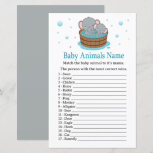 Cute Elephant Baby Animals Name Game