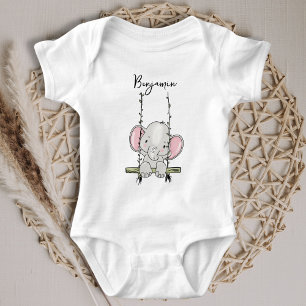 Cute Elephant Baby Bodysuit