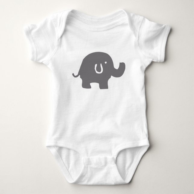 Cute Elephant Baby Bodysuit (Front)