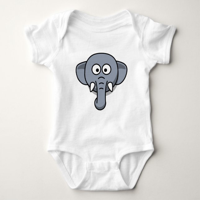 Cute elephant baby bodysuit (Front)