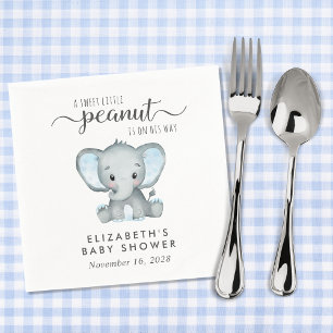 Cute Elephant Baby Boy Shower Napkin