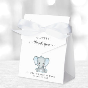 Cute Elephant Baby Boy Shower Thank You Favour Box