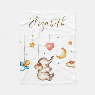 Cute Elephant baby  Fleece Blanket