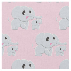 Cute Elephant Baby Nursery Decor Fabric