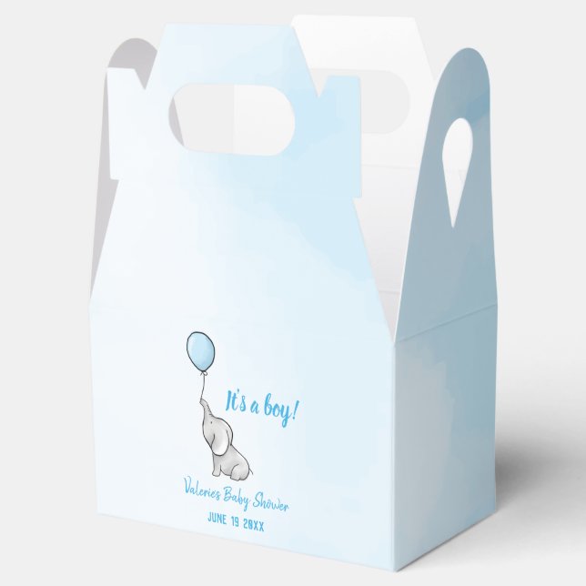 Cute elephant baby shower boy favour box (Opened)