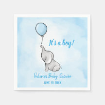 Cute elephant baby shower boy