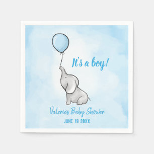 Cute elephant baby shower boy napkin