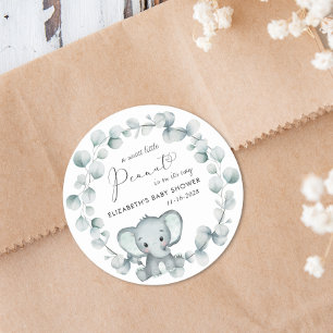 Cute Elephant Baby Shower Classic Round Sticker