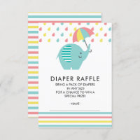 Cute Elephant Baby Shower Diaper Raffle Ticket