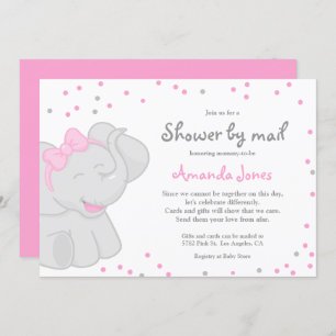 Cute Elephant Baby Shower Girl 🎀 🐘  Invitation