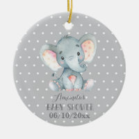 Cute Elephant Baby Shower Grey