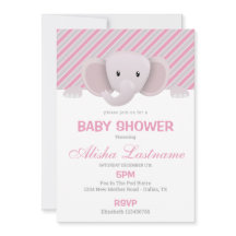 Cute Elephant Baby Shower Invitation