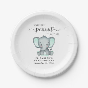Cute Elephant Baby Shower Paper Plate