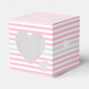 Cute Elephant Baby Shower Pink  Favour Box
