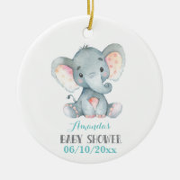 Cute Elephant Baby Shower Teal Aqua Turquoise