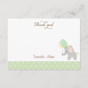 Cute Elephant Baby Shower Thank You Card
