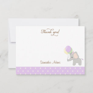 Cute Elephant Baby Shower Thank You Card