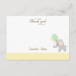 Cute Elephant Baby Shower Thank You Card