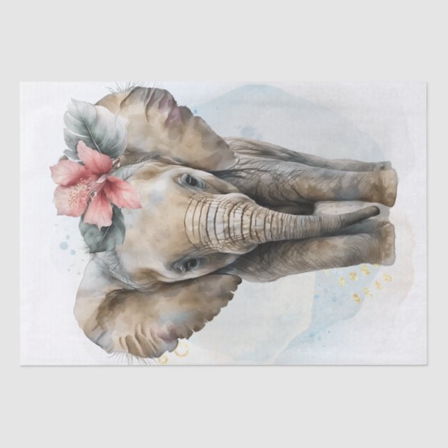 Cute Elephant Baby Tissue Paper (Front)