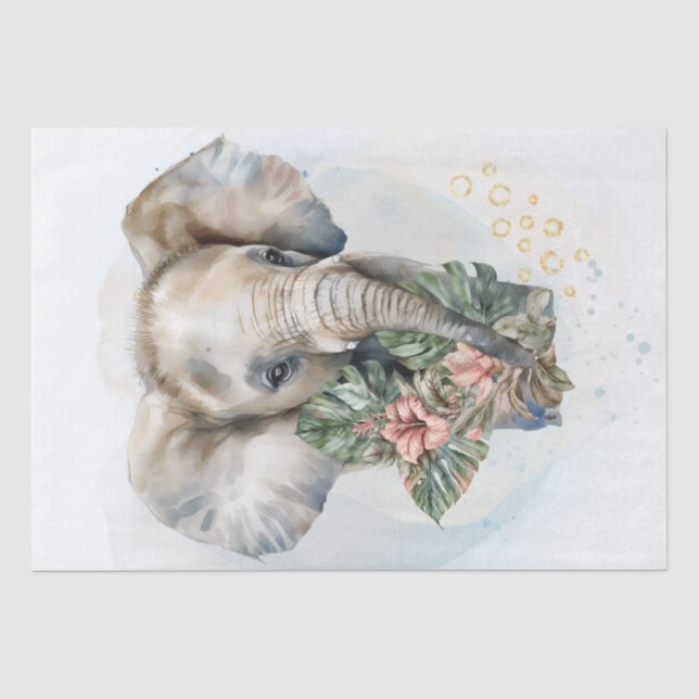 Cute Elephant Baby Tissue Paper (Front)