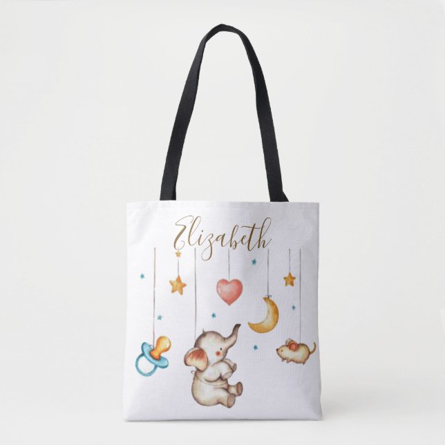 Cute Elephant baby Tote Bag (Front)