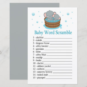 Cute Elephant Baby word scramble game