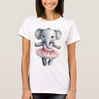 Cute elephant ballerina dancing ballet T-Shirt