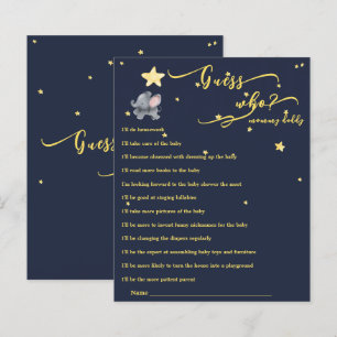 Cute Elephant & Balloon Baby Shower Game