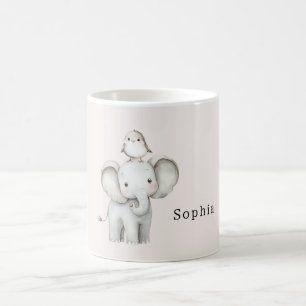 Cute Elephant Bird   Coffee Mug