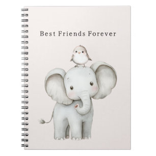 Cute Elephant Bird Notebook