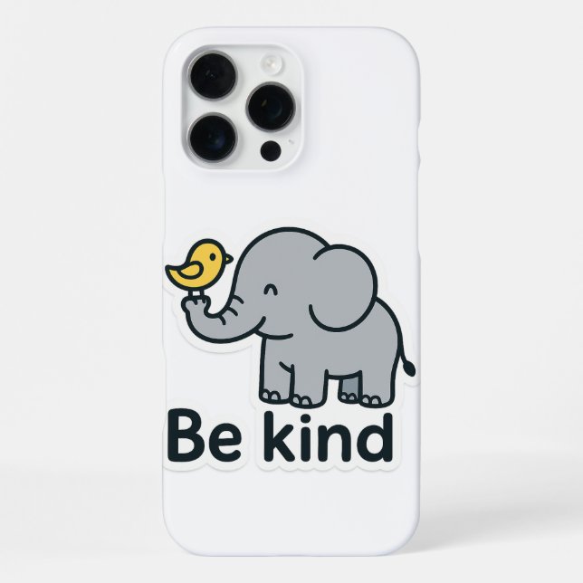 Cute elephant & bird sticker  iPhone case (Back)