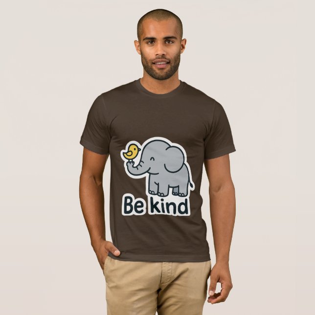 Cute elephant & bird sticker  T-Shirt (Front Full)