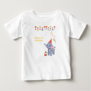Cute Elephant Birthday Baby T-Shirt