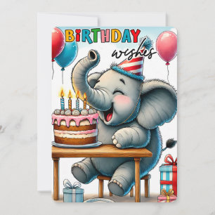 Cute Elephant Birthday Card