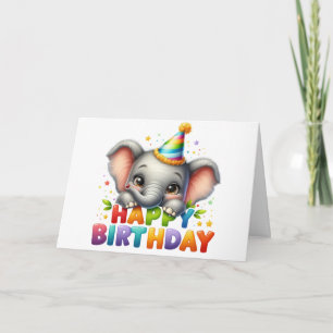 Cute Elephant Birthday Card 