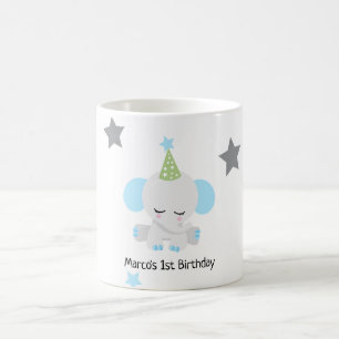 Cute Elephant Birthday Invitation for Boys Coffee Mug