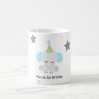 Cute Elephant Birthday Invitation for Boys Coffee Mug