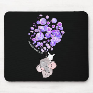 Cute Elephant Blowing Up Purple Balloons Overdose Mouse Mat