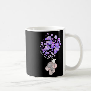 Cute Elephant Blowing Up Purple Lloons Overdose Aw Coffee Mug