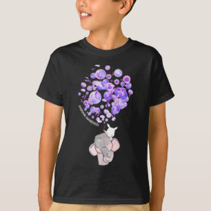 Cute Elephant Blowing Up Purple Lloons Overdose Aw T-Shirt