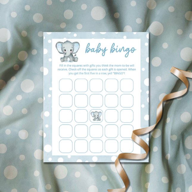 Cute Elephant blue baby bingo game (Creator Uploaded)