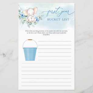 Cute elephant blue flowers Bucket List First Year
