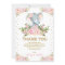 Cute Elephant Blush Pink Gold Floral Baby Shower